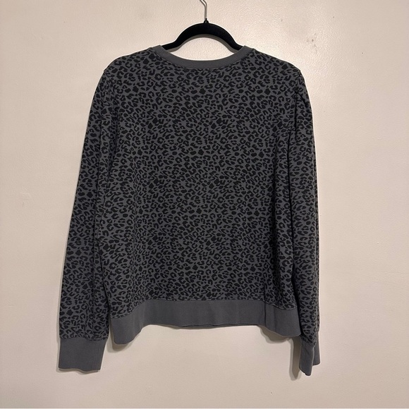 Rails Marcie Mini Cheetah Puff Sleeve Sweatshirt Size XL Grey Black - Picture 7 of 7